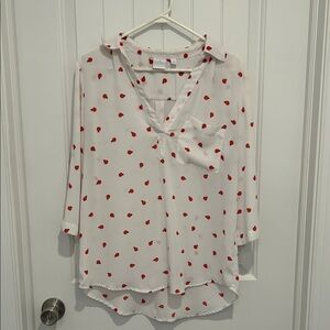 Soho New York and Company Jeans Medium Ladybug Blouse